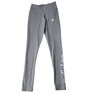Medium Grey Heather/White - Adidas Women's Loungewear Essentials High-Waisted Lo